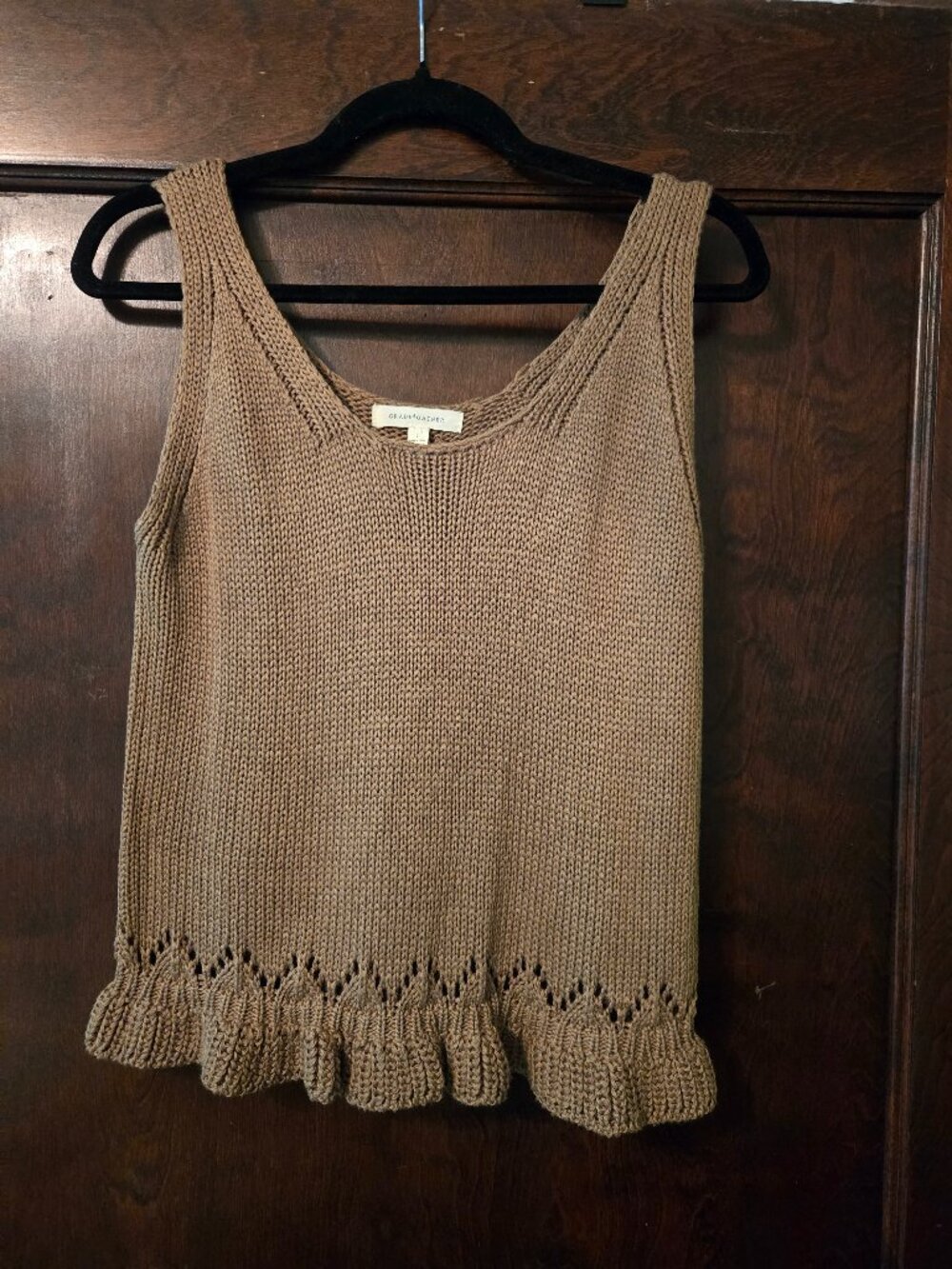 Chunky Knit CottageCore Tank Top L